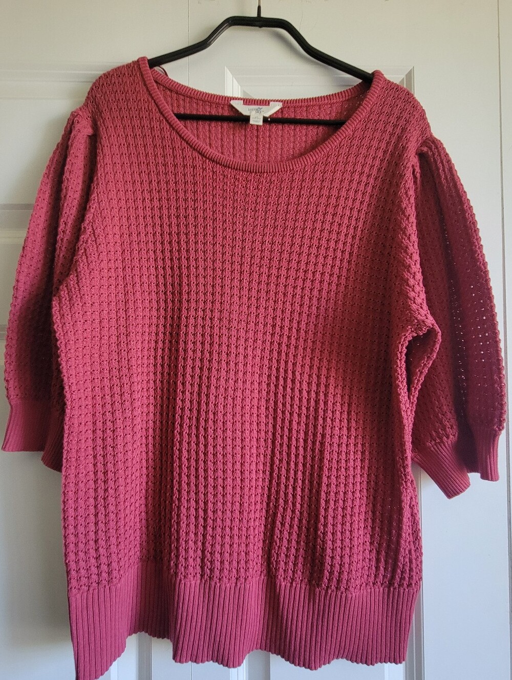Terra & Sky Womems Plaus Size 1X Lightweight Knit Shortsleeve Sweater Top
